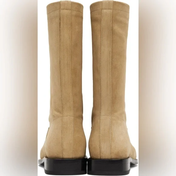 $895 LEMAIRE Beige Soft Workwear men Boots size 45 display picture 3